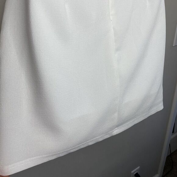 FOREVER 21 Dress Womens Large L Ivory Off-Shoulder NEW Mini Lined - Picture 8 of 10